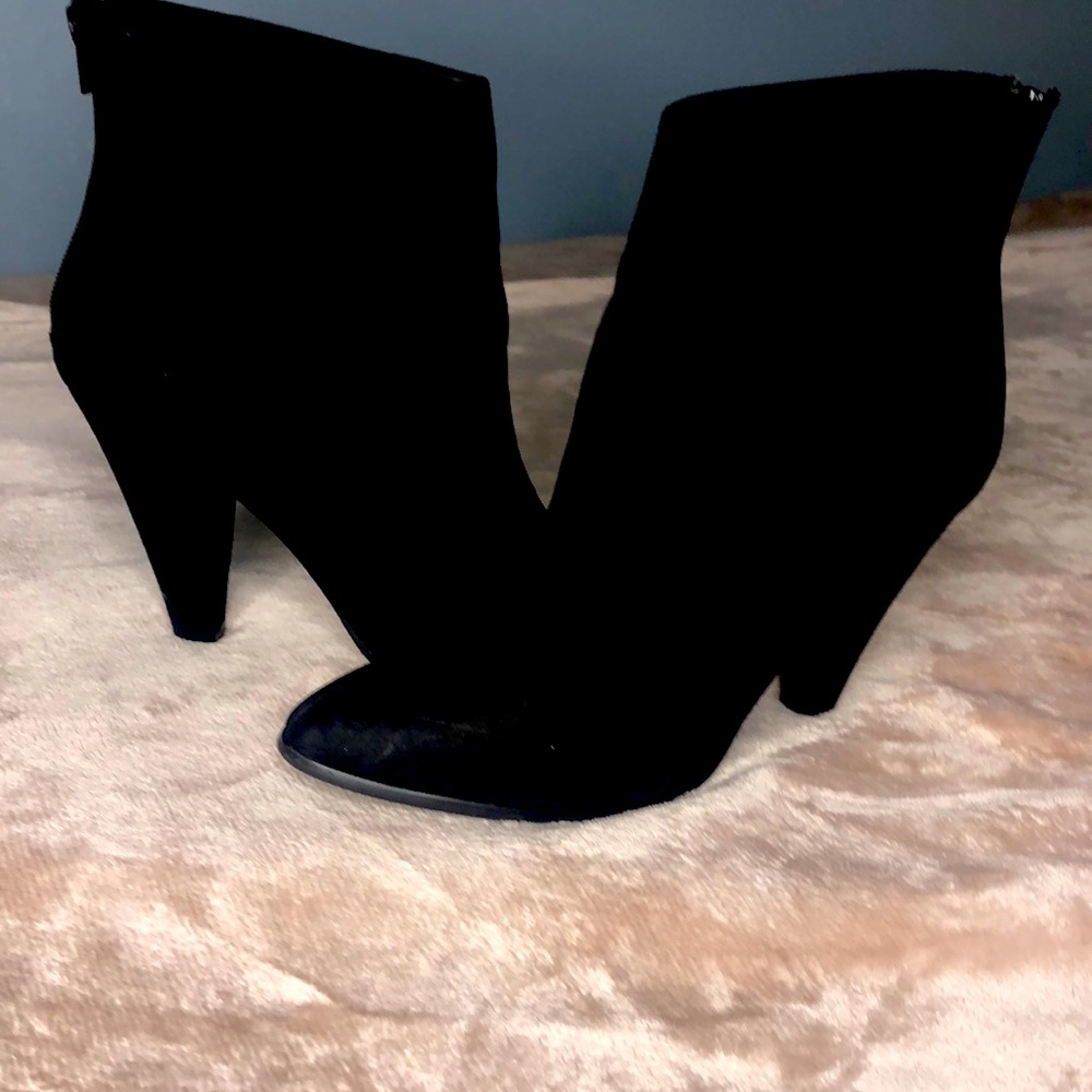 Black Suede Heeled Boots